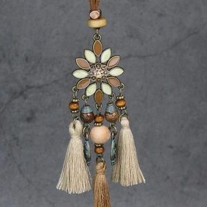 Boho Flower Tassel Necklace